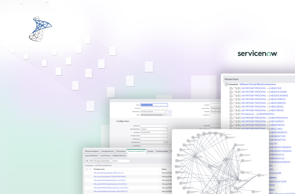Screenshots of CI Synchronizer and SCCM and the SCCM logo.